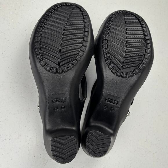 Crocs Women's Cyprus IV Strappy Heel in Black Size 11 - Picture 5 of 6